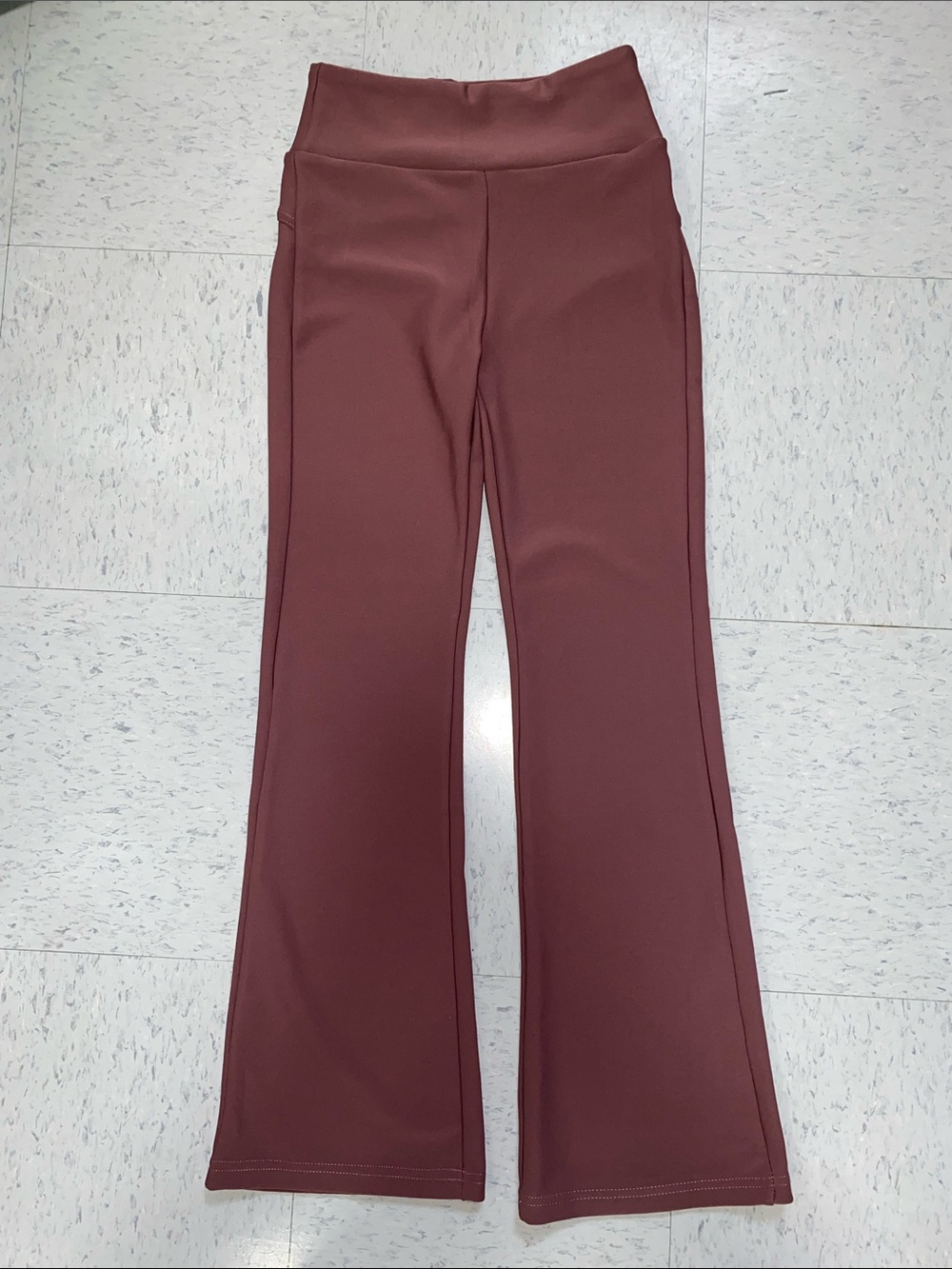 High-Waist Flared Fitness Pants - Mauve Brown Xsmall XS women yoga soft